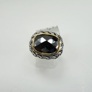 925 Silver Ring Black CZ Diamond